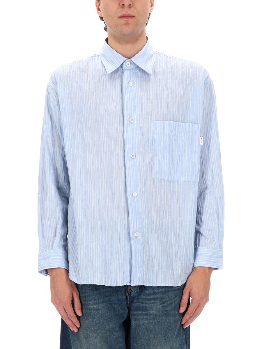 Amish Camicia In Cotone "Crinckle"