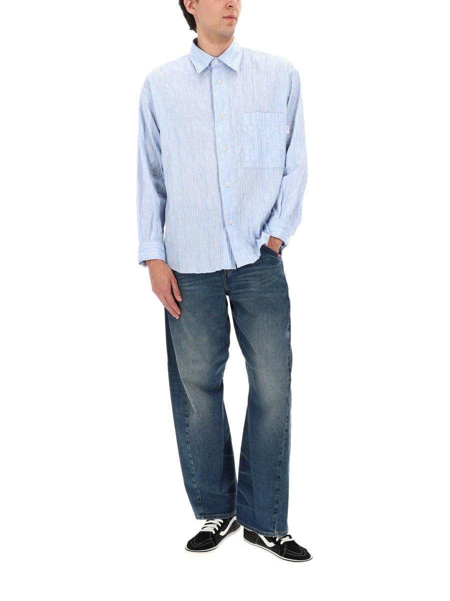 Amish Camicia In Cotone "Crinckle"