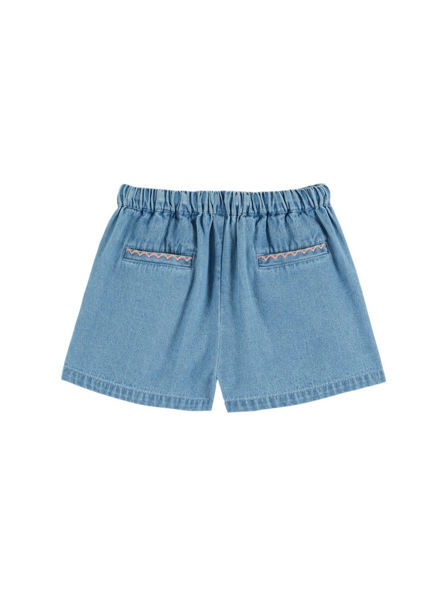 Emile & Ida Bermuda Denim Brode Rose