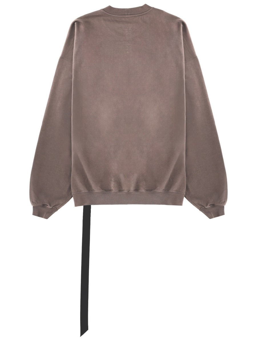 Rick Owens Drkshdw Felpa "Hun Crewneck" In Cotone