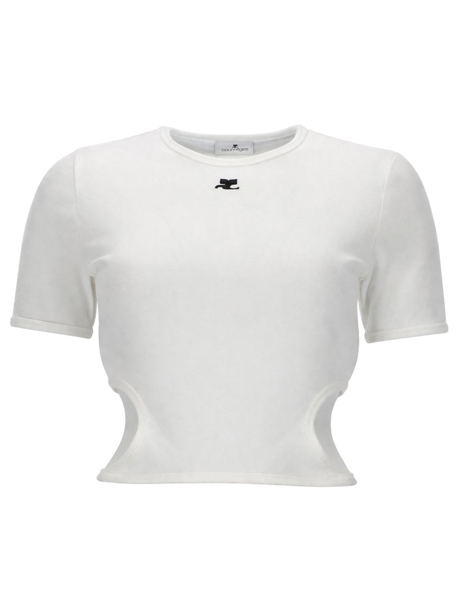 Courreges T Shirt "Cut Out" Con Logo