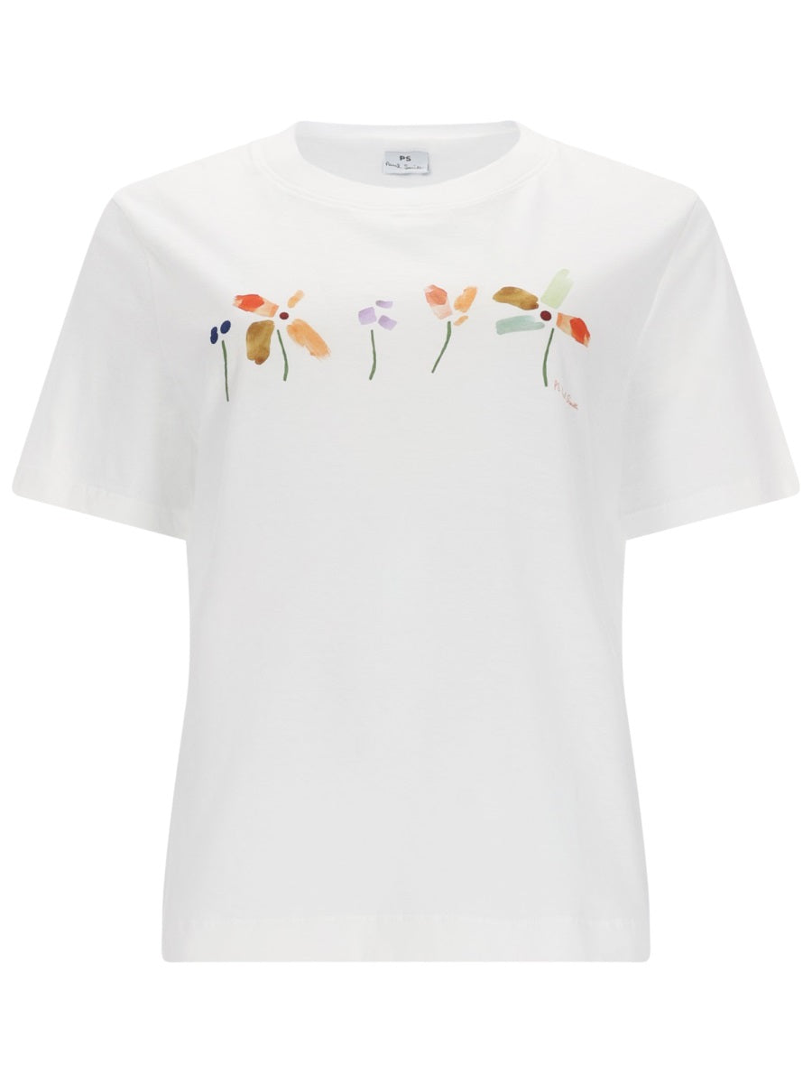Ps By Paul Smith T Shirt "Row Of Flowers"