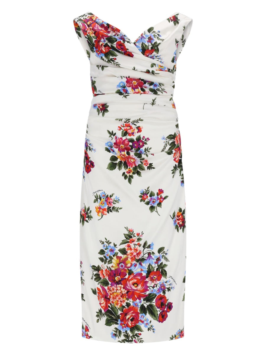 Dolce & Gabbana Abito In Raso Con Stampa