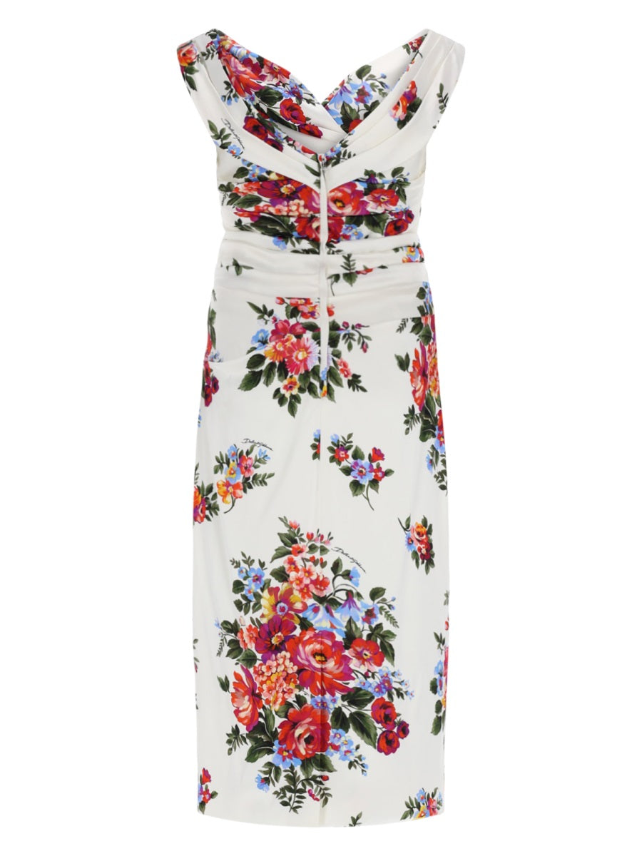 Dolce & Gabbana Abito In Raso Con Stampa