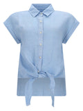 120% Lino Camicia Con Nodo
