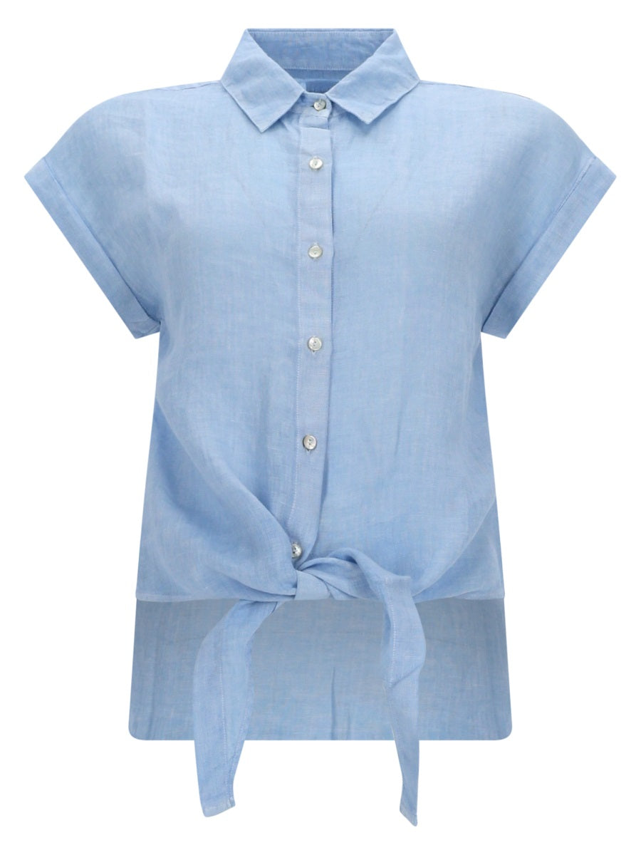 120% Lino Camicia Con Nodo