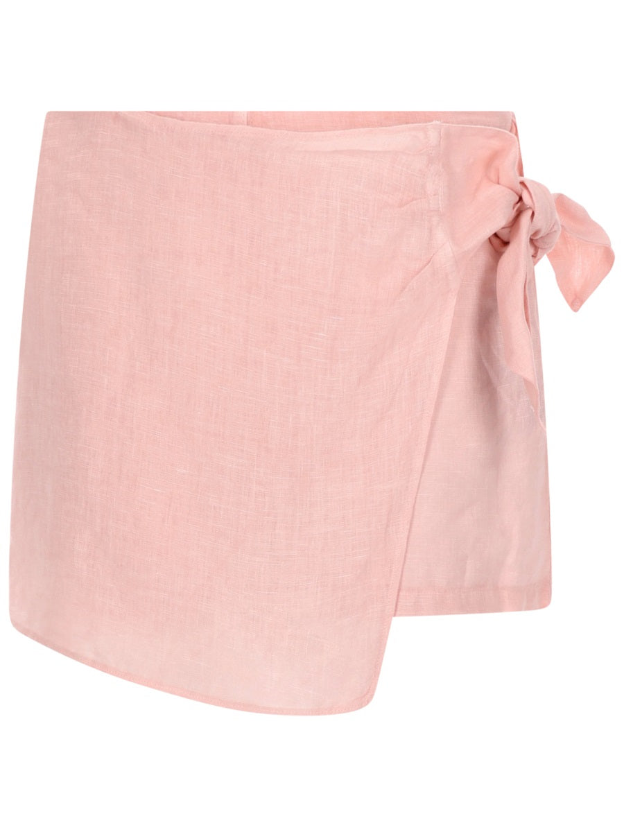 120% Lino Shorts Con Fiocco