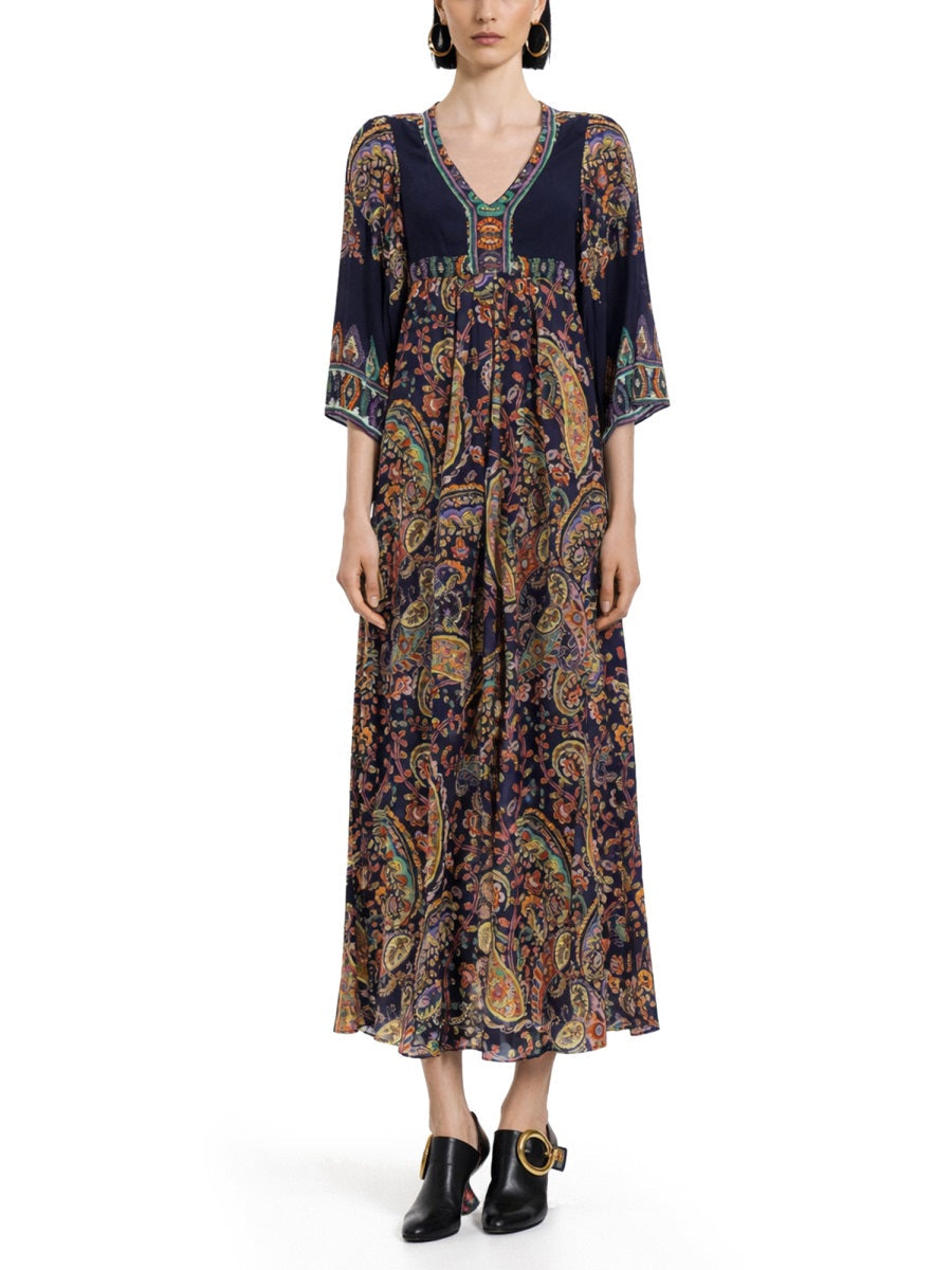 Etro Abito Lungo Con Stampa "Paisley"