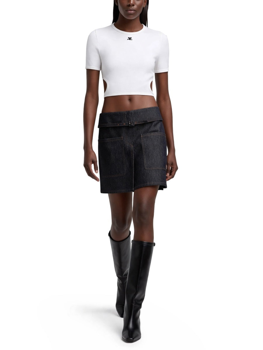 Courreges T Shirt "Cut Out" Con Logo