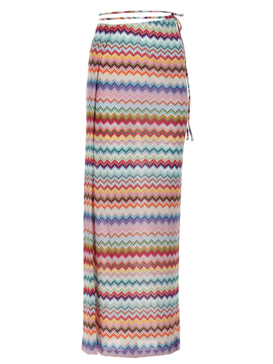 Missoni Gonna Lunga Pareo Con Motivo Zig Zag