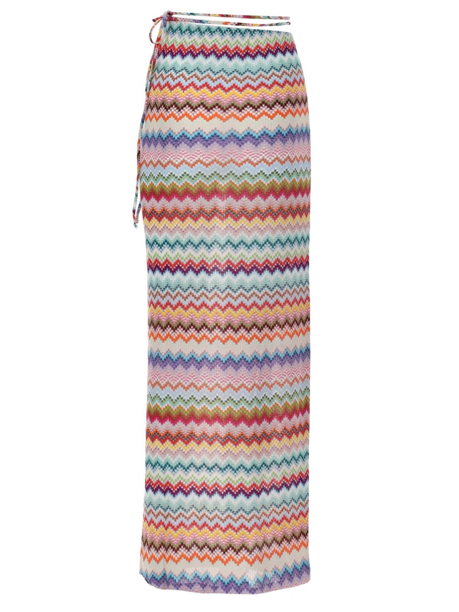 Missoni Gonna Lunga Pareo Con Motivo Zig Zag