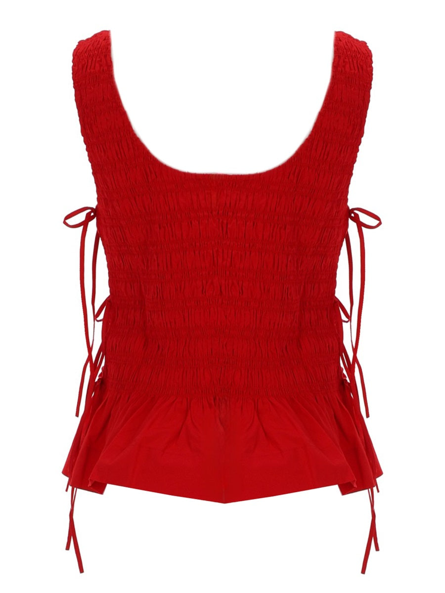 Ganni Top "Smock" Con Lacci