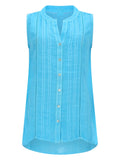 120% Lino Top Smanicato A Camicia