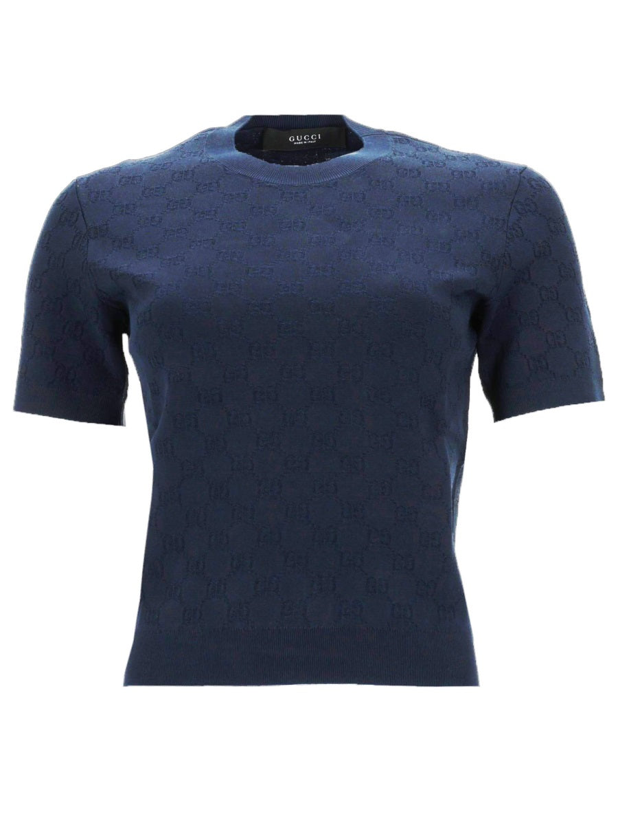 Gucci Top In Viscosa Jacquard Gg