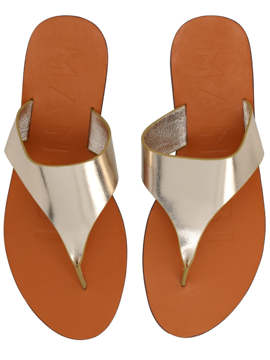Manebi Sandalo Infradito In Pelle