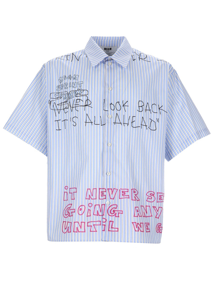 Msgm Camicia Con Stampa