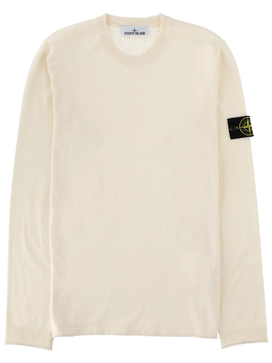 Stone Island Maglia In Cotone Con Patch Logo
