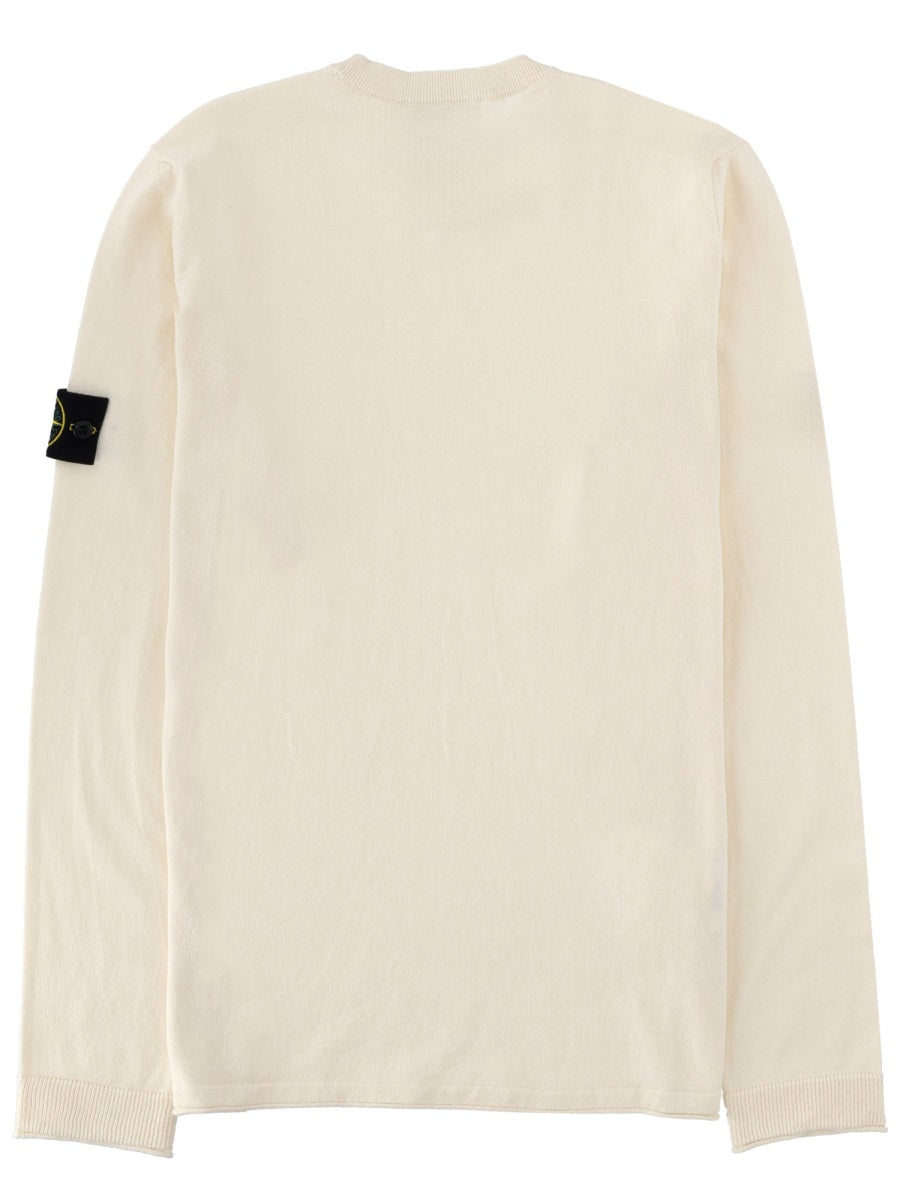Stone Island Maglia In Cotone Con Patch Logo