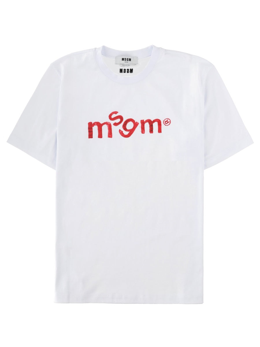 Msgm T Shirt Con Logo