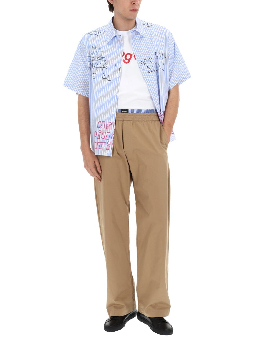 Msgm Pantalone In Cotone Con Doppio Elastico