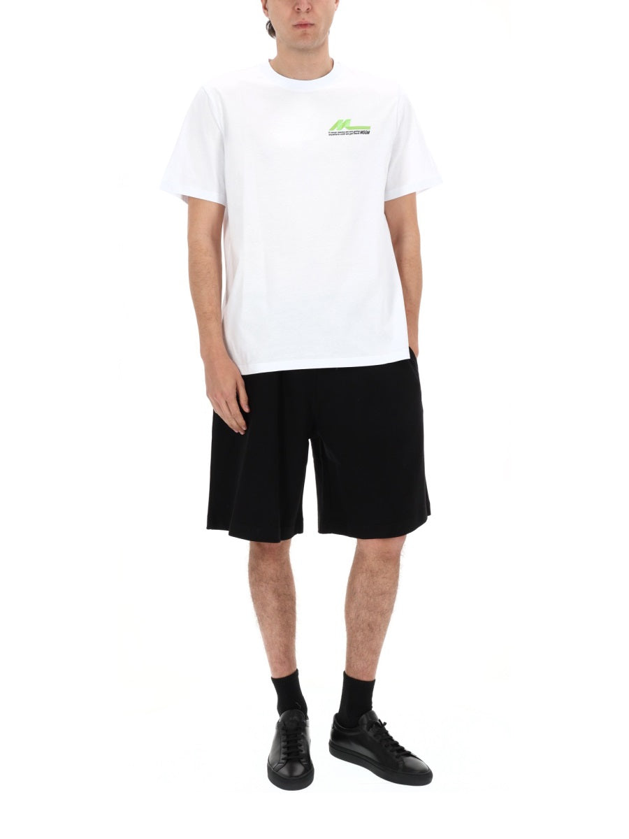 Msgm Shorts Con Logo E Coulisse
