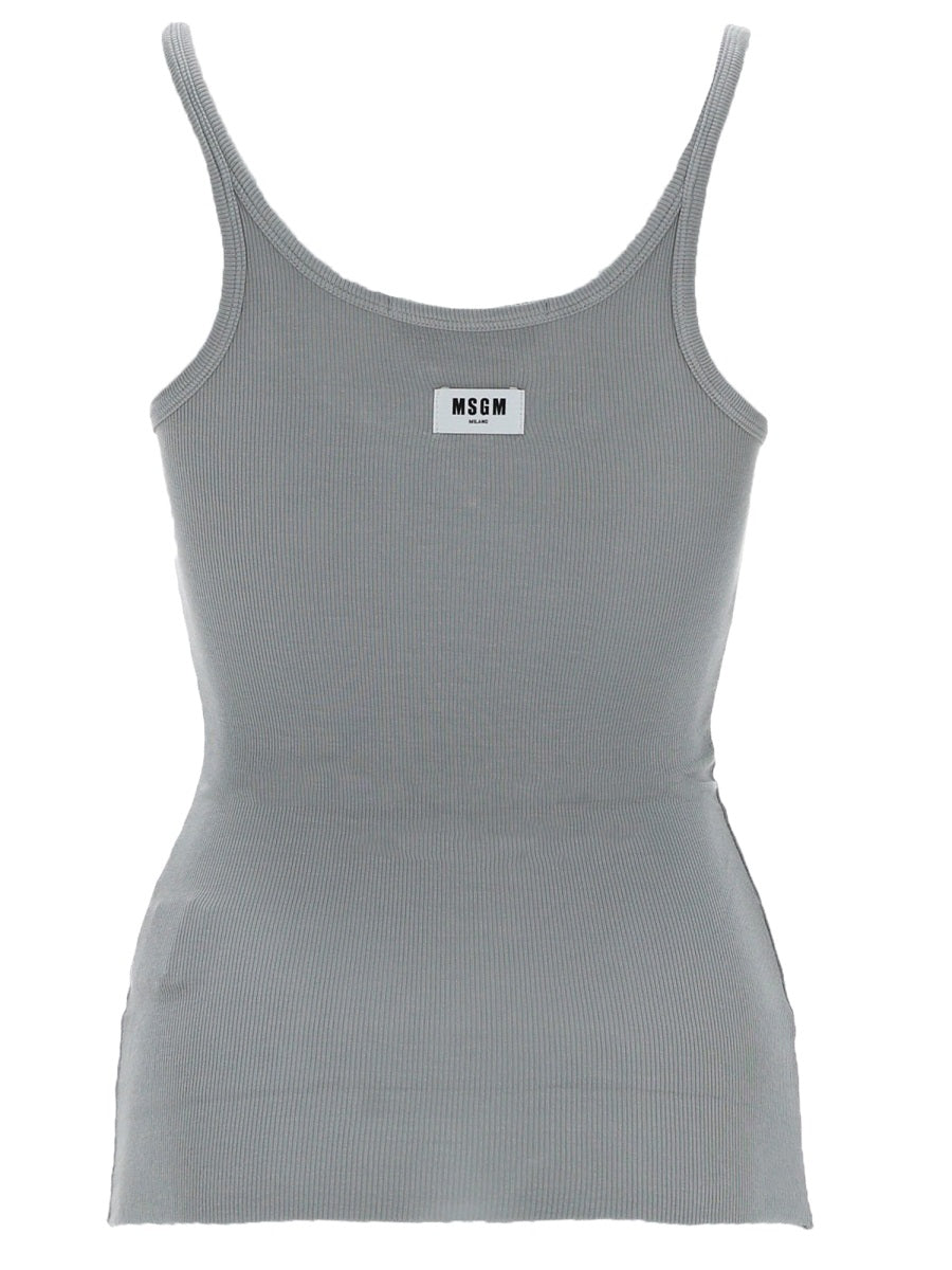 Msgm Tank Top In Viscosa