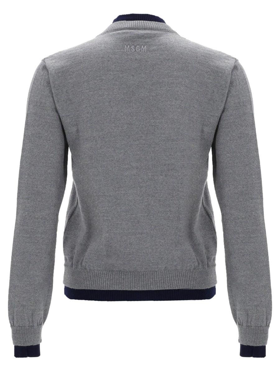 Msgm Cardigan Con Dettaglio Doppio Bordo