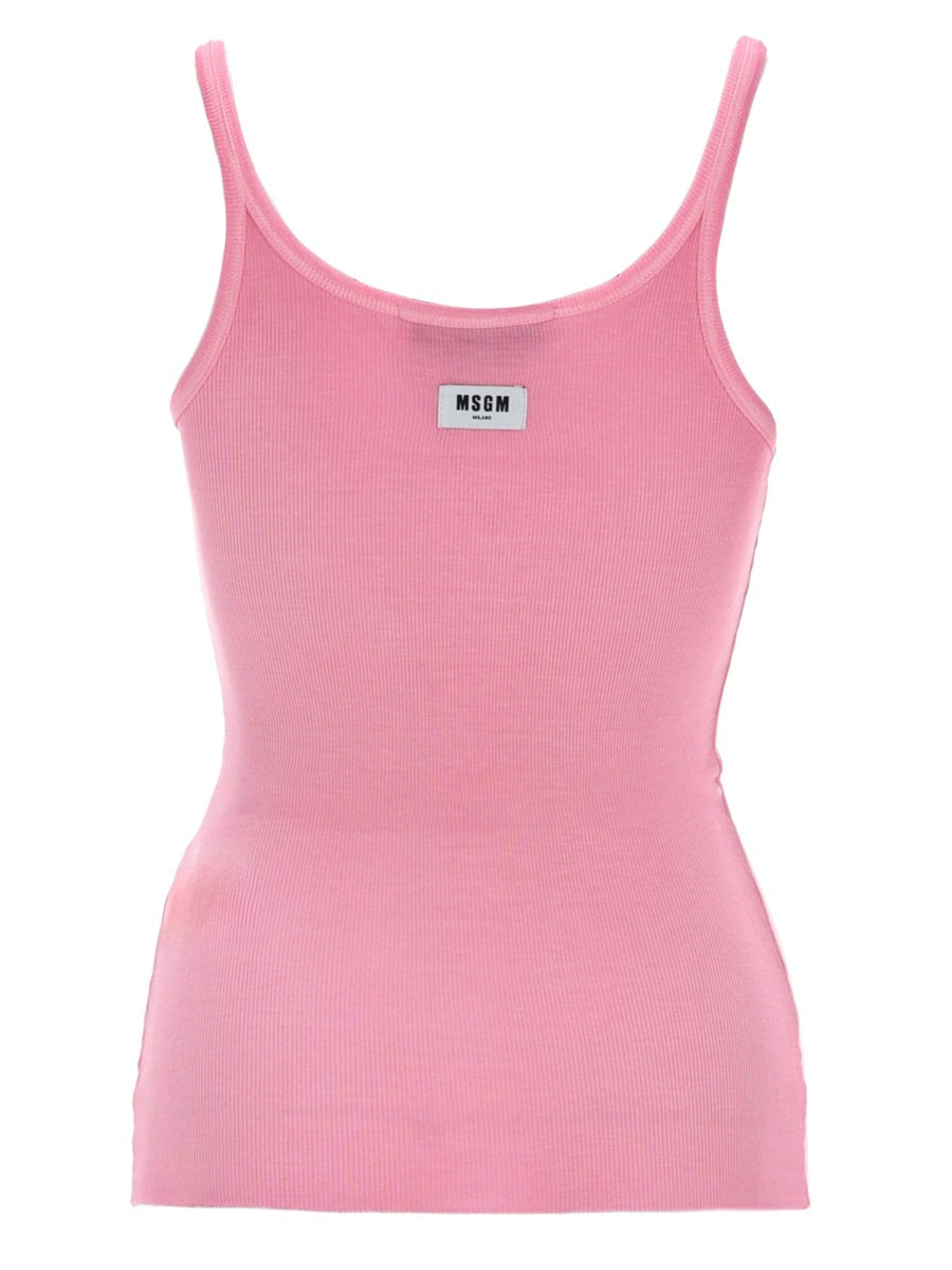 Msgm Tank Top In Viscosa