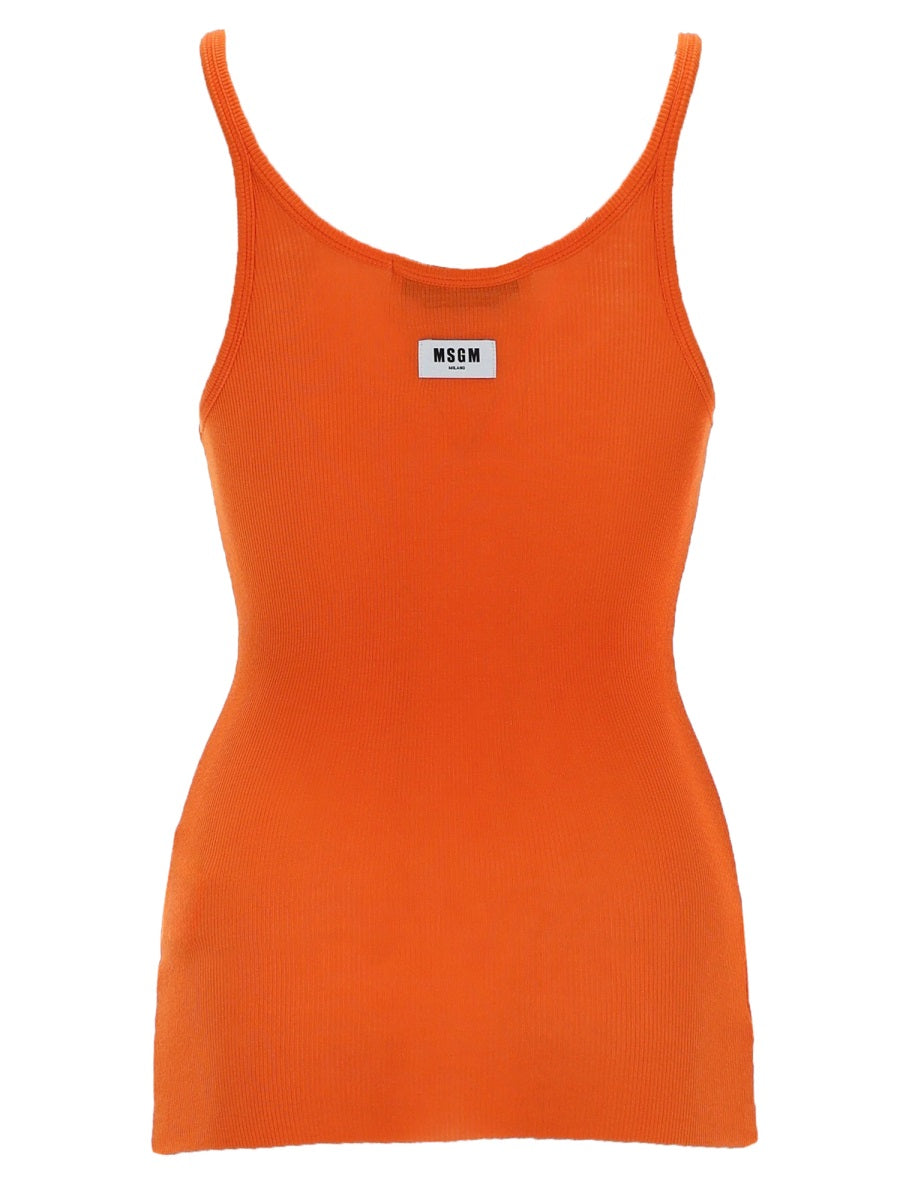 Msgm Tank Top In Viscosa