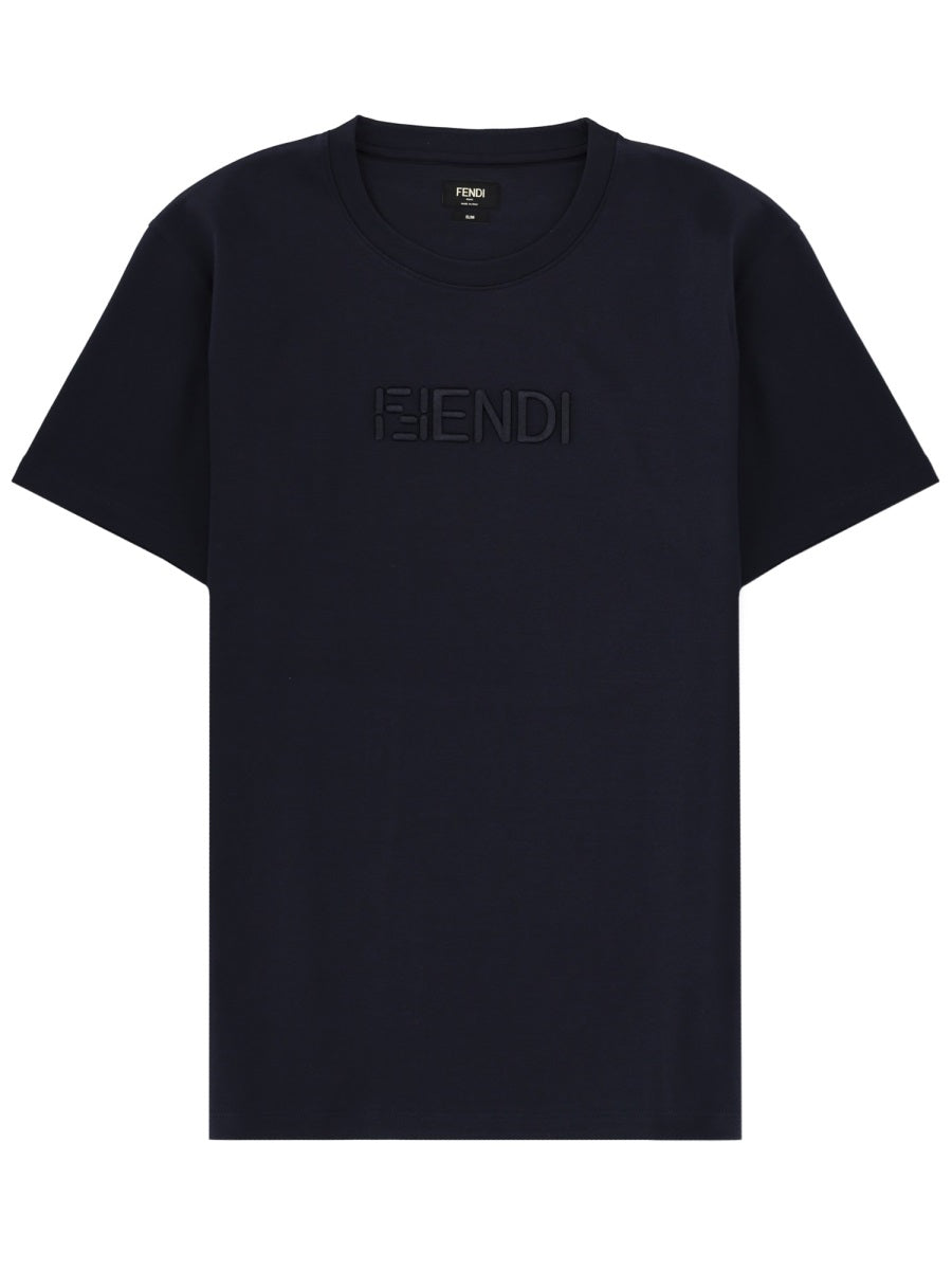 Fendi T Shirt Con Logo 3 D
