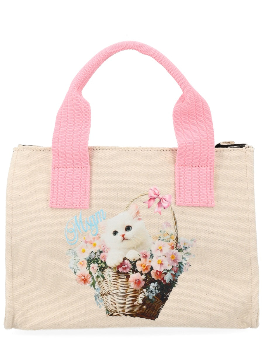 Msgm Borsa Tote Small Con Stampa