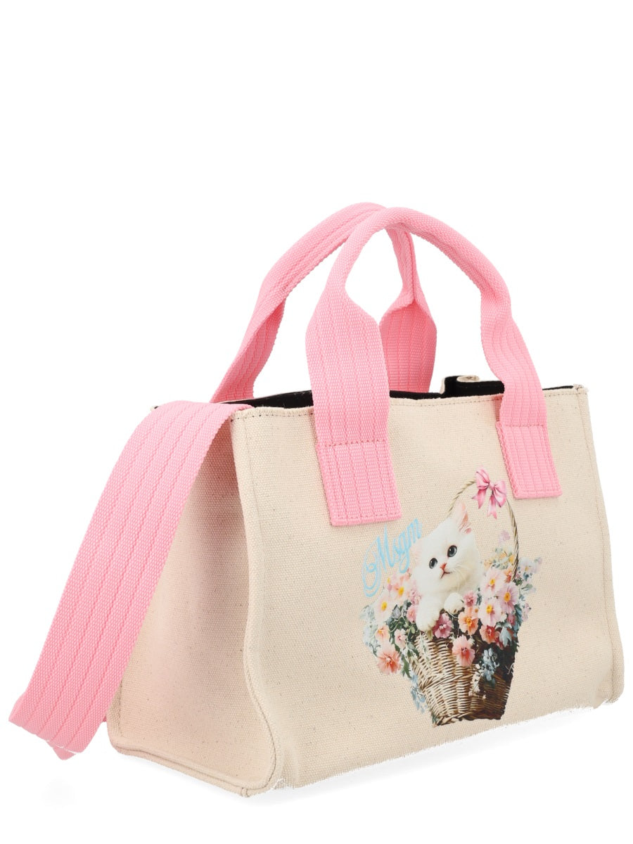 Msgm Borsa Tote Small Con Stampa
