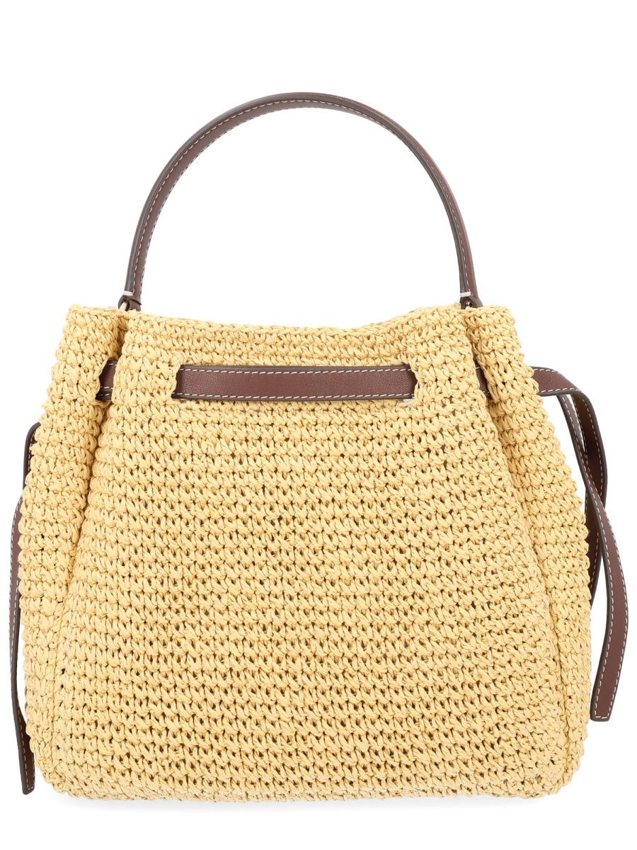 Tory Burch Borsa "Romy" A Secchiello In Paglia
