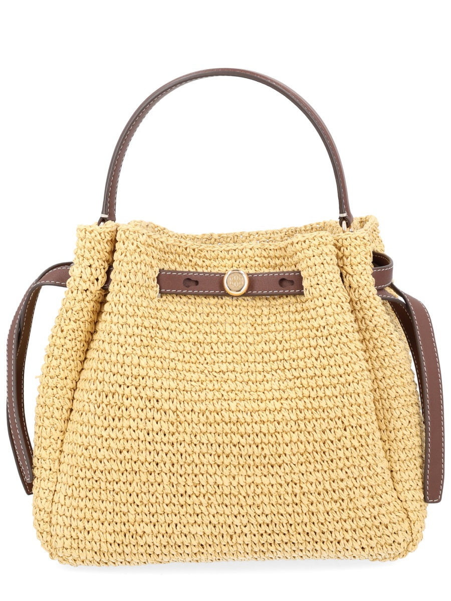 Tory Burch Borsa "Romy" A Secchiello In Paglia