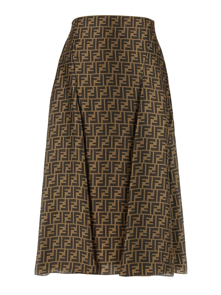Fendi Gonna In Twill Ff