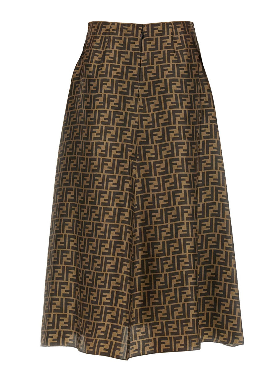 Fendi Gonna In Twill Ff