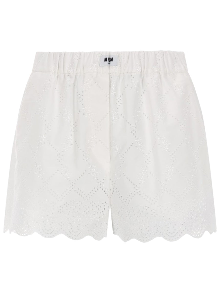 Msgm Shorts Con Motivo Traforato