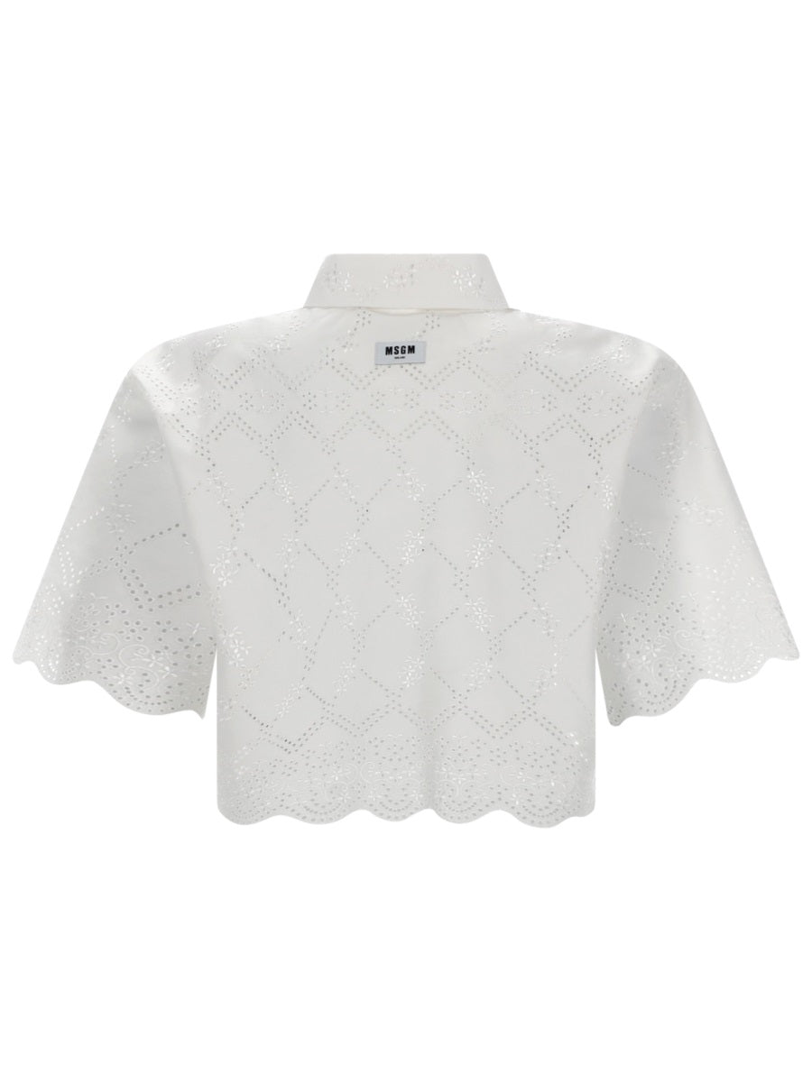 Msgm Camicia Con Motivo Traforato