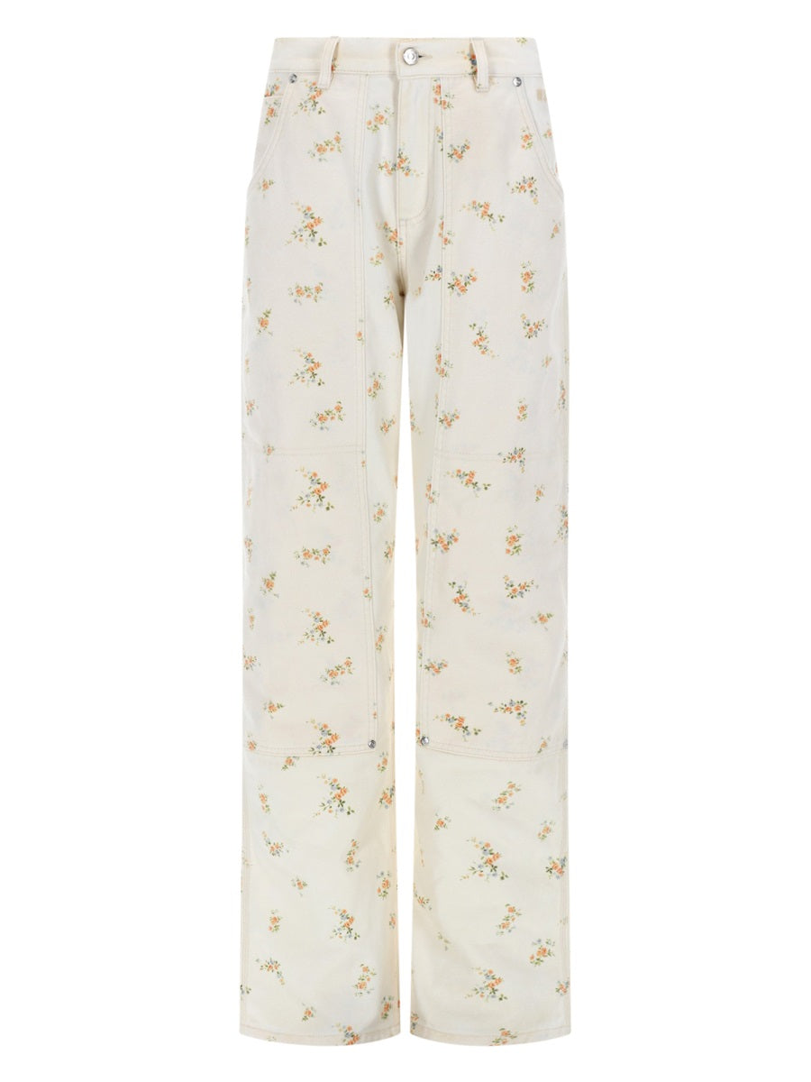 Msgm Pantalone Con Motivo Floreale