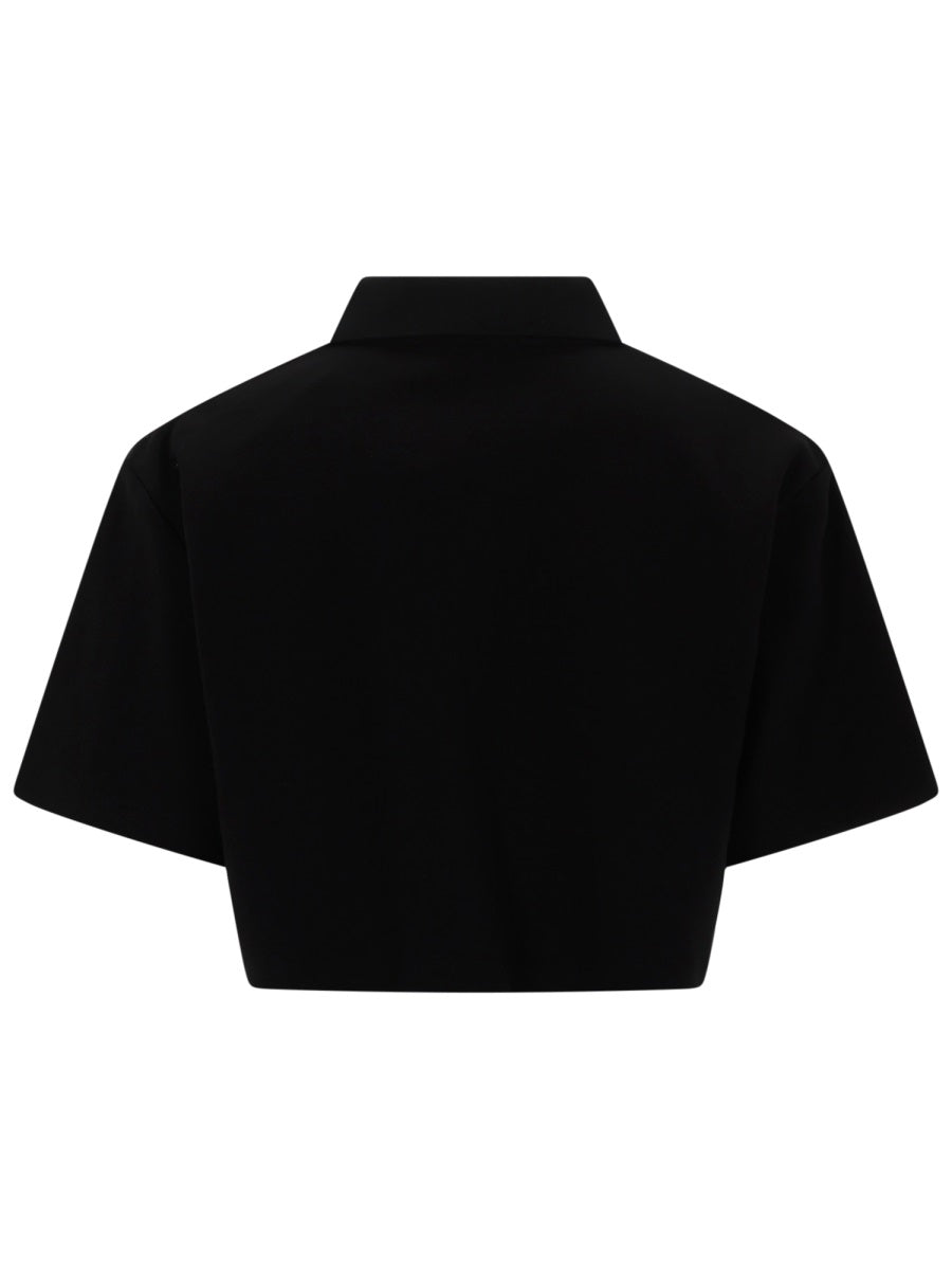 Msgm Polo Crop Con Logo