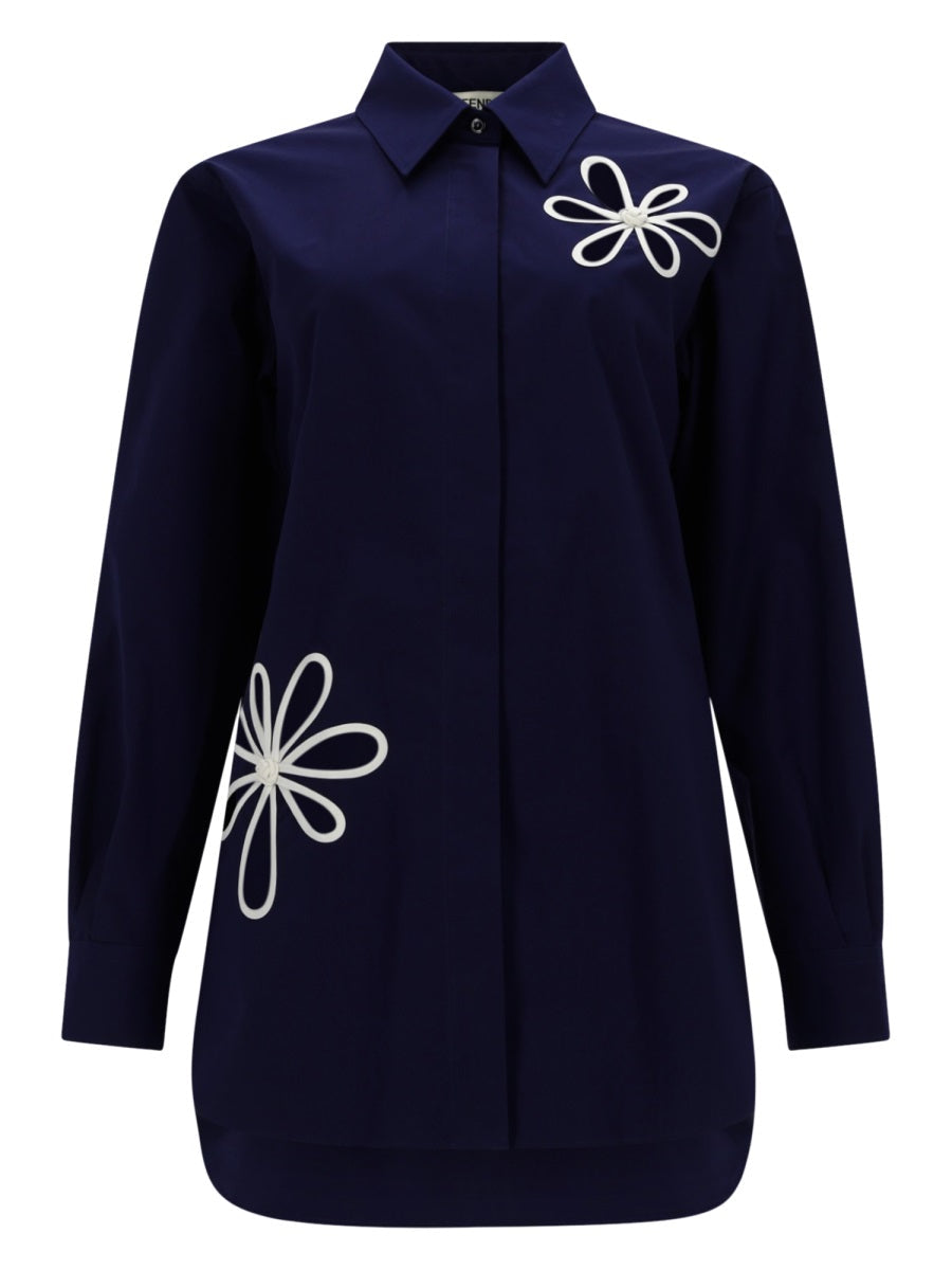 Fendi Camicia In Popeline Di Cotone