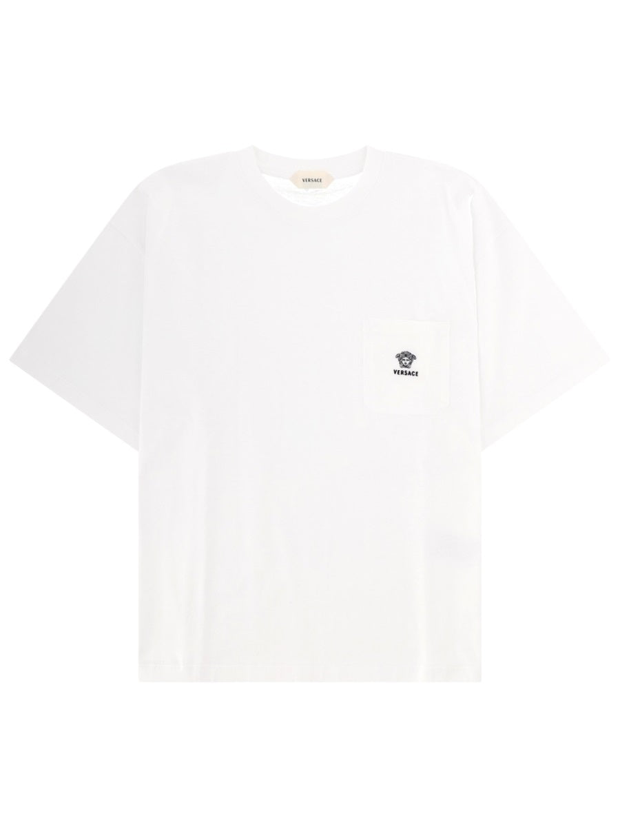 Versace T Shirt Con Taschino E Logo