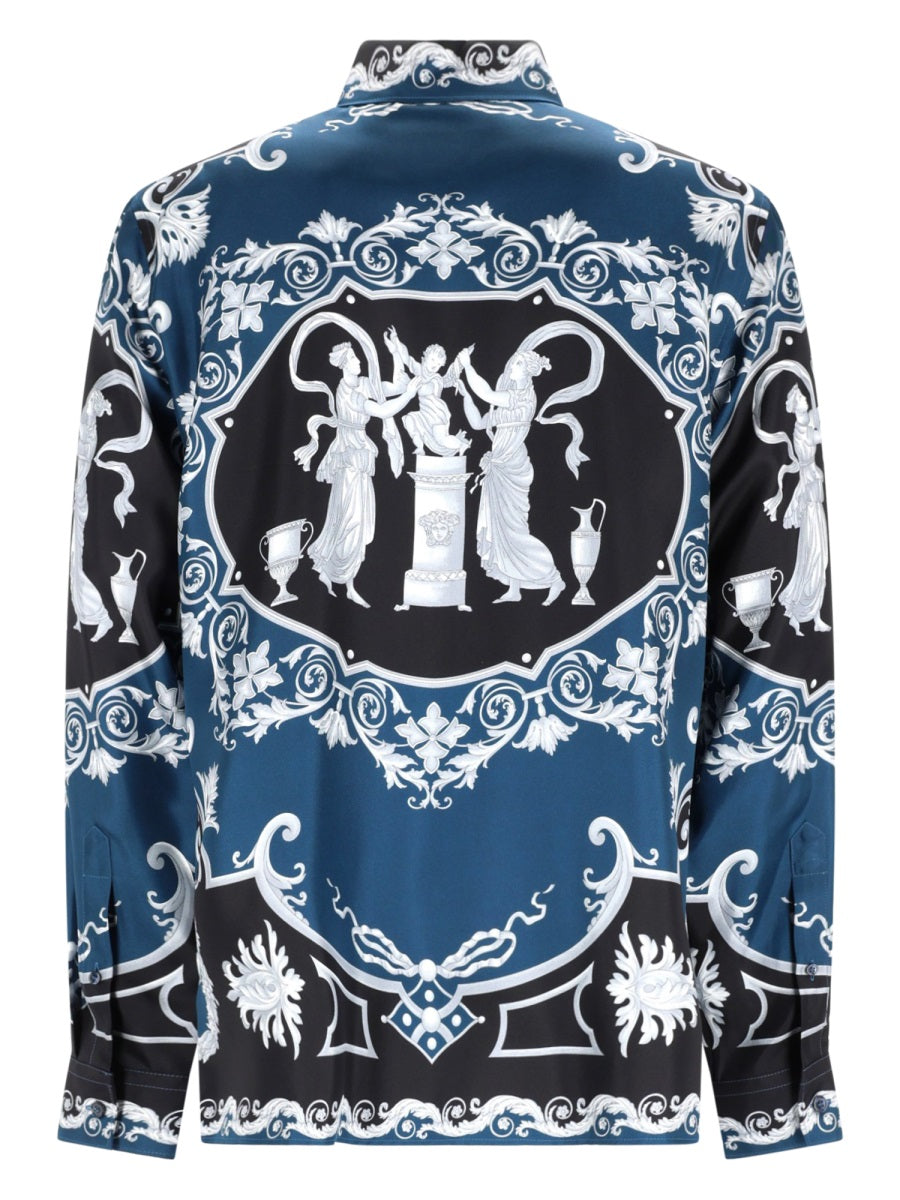 Versace Camicia In Seta Stampata