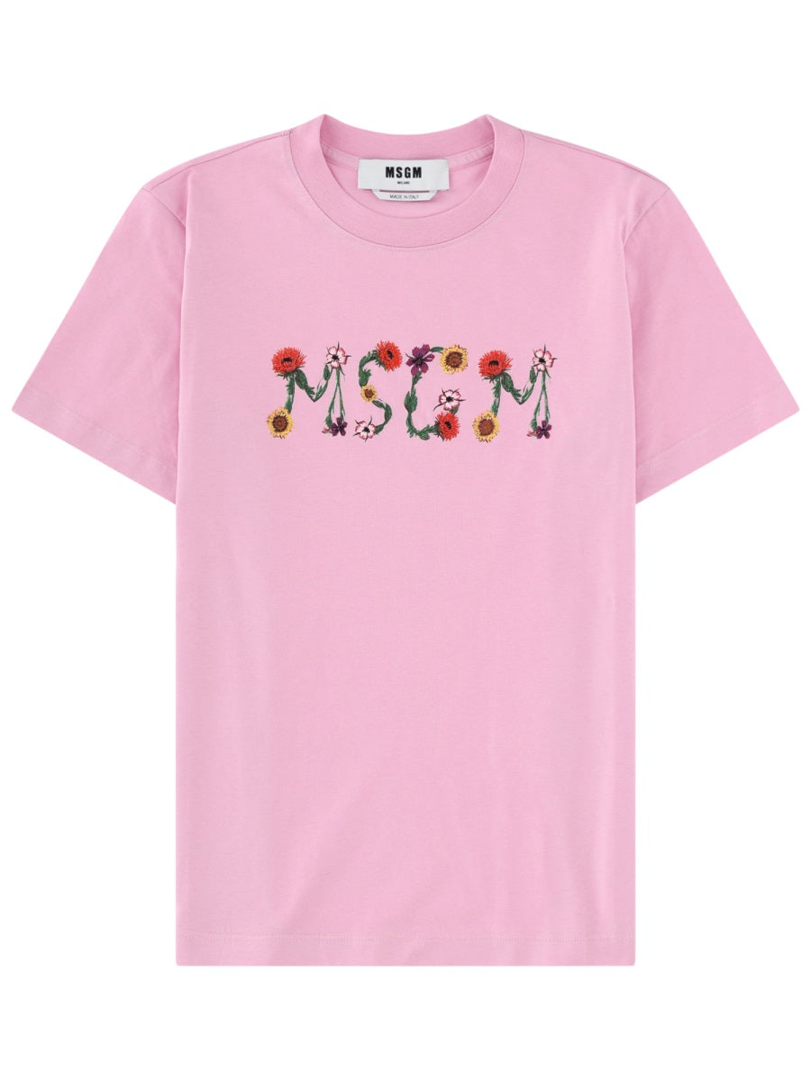 Msgm T Shirt Con Logo