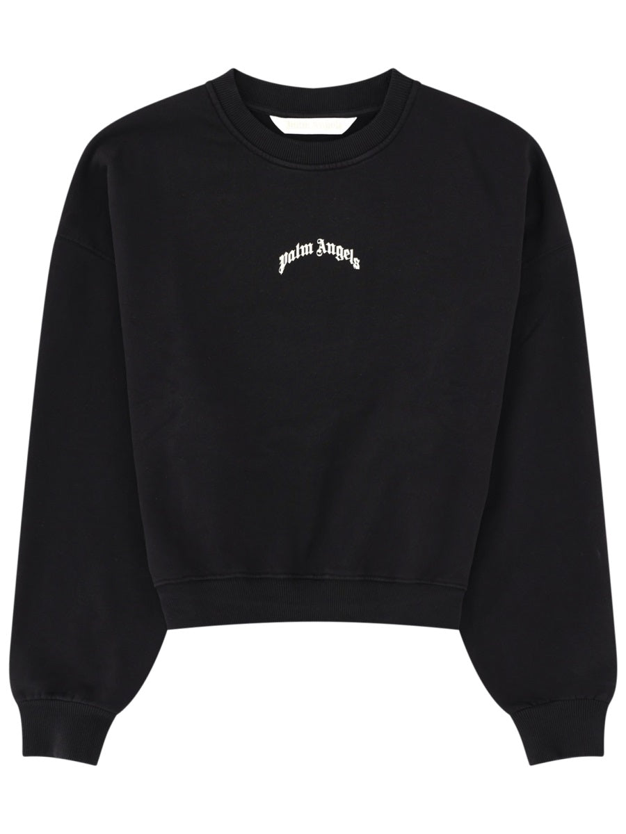 Palm Angels Felpa Crop Con Logo