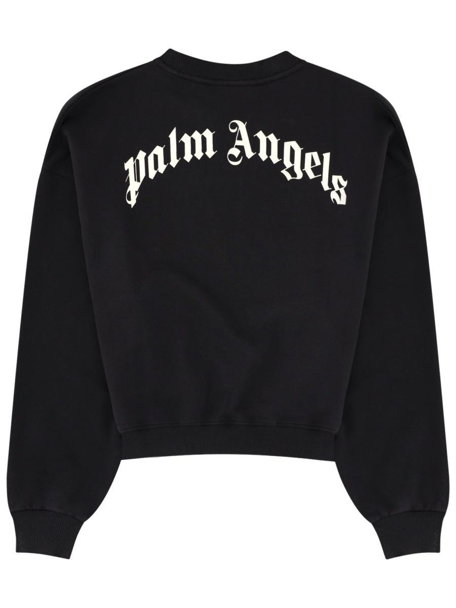 Palm Angels Felpa Crop Con Logo