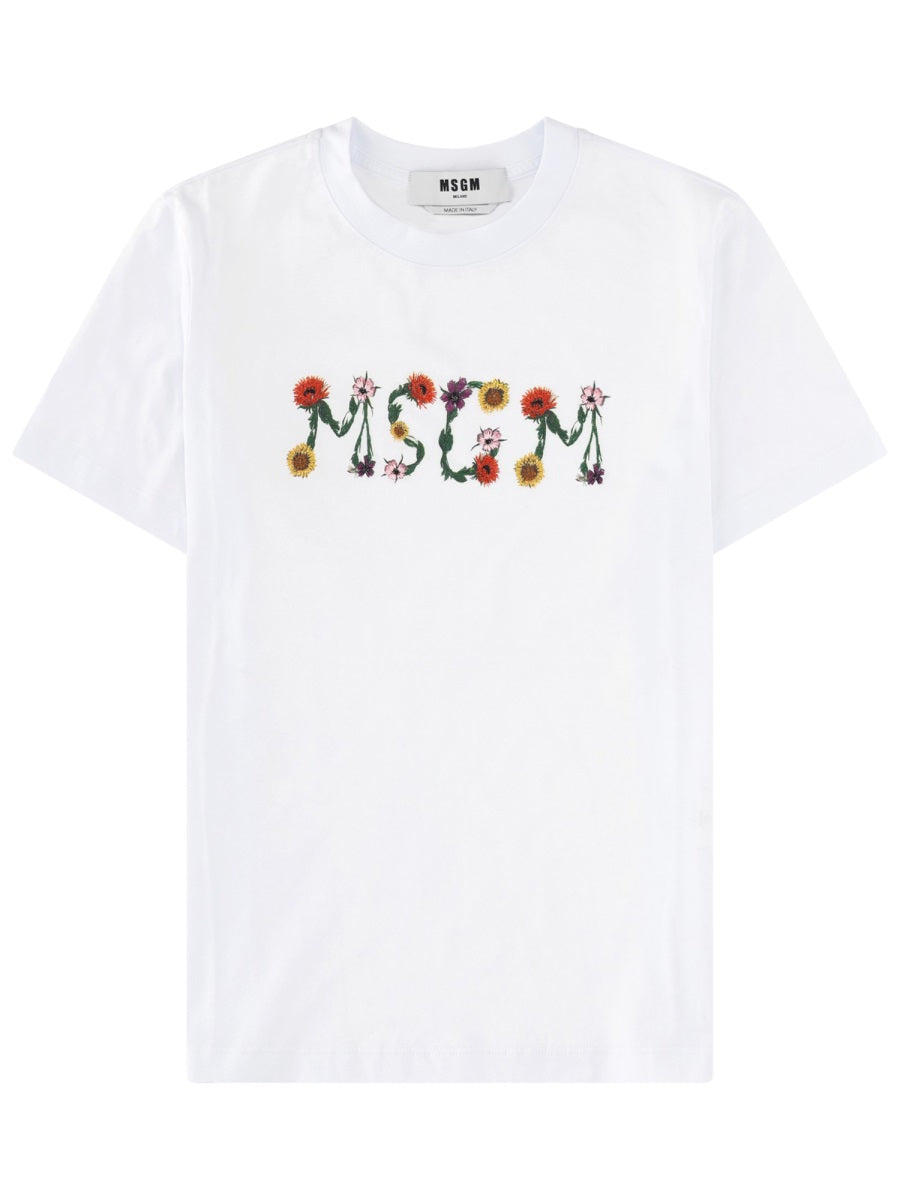 Msgm T Shirt Con Logo