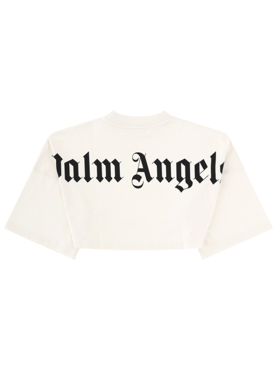 Palm Angels T Shirt Cropped Con Logo