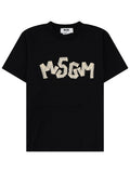 Msgm T Shirt Con Logo Ricamato In Pizzo
