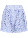 120% Lino Shorts Con Motivo Traforato